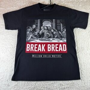 Million Dolla Motive Break Bread Last Supper Graphic Tee Black Mens M